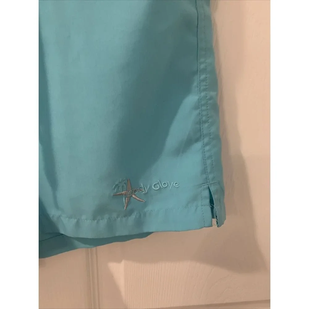 Body Glove Swim Shorts Elastic Waist‎ Drawstring Pockets Aqua Blue Sz S